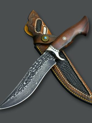 Hunting Utility Knife with Exotic Sandalwood Handle